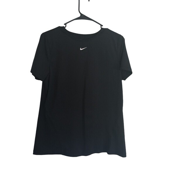 Nike Top Women's Size Large Black Short Sleeve Dri-Fit Round Neck - Picture 1 of 6